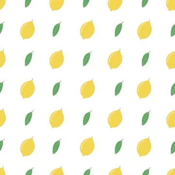 Lemon Seamless Pattern Vector Stock Illustration
