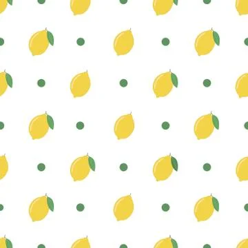 Lemon Seamless Pattern Vector Stock Illustration