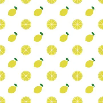 Lemon, seamless pattern, vector. Illustrazione stock