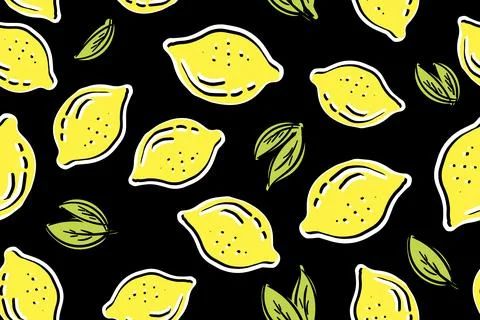 Lemon seamless pattern vector illustration. Summer design イラスト素材