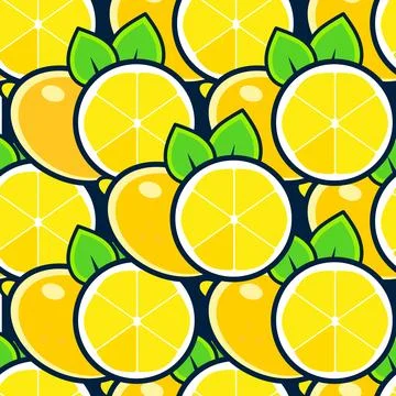 Lemon seamless pattern vector illustration. Summer Vector bright print for .. Stock Illustration