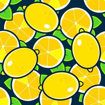 Lemon seamless pattern vector illustration. Summer design 스톡 일러스트