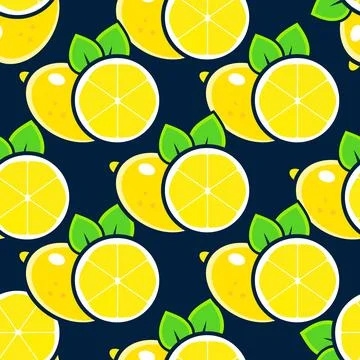 Lemon seamless pattern vector illustration. Summer Vector bright print for .. Stock Illustration