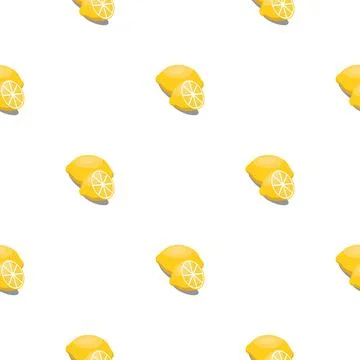 Lemon seamless pattern. Vegan organic eco fruit background. vector illustrati Stock Illustration