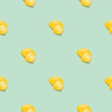 Lemon seamless pattern. Vegan organic eco fruit background. vector illustration. 스톡 일러스트