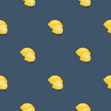 Lemon seamless pattern. Vegan organic eco fruit background. vector illustration. Stock Illustration