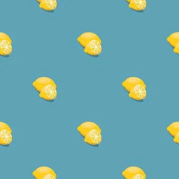 Lemon seamless pattern. Vegan organic eco fruit background. vector illustration. Stock Illustration