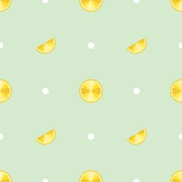 Lemon seamless pattern white background. vector illustration Stock Illustration