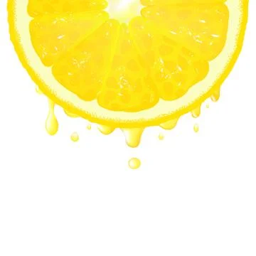 Lemon segment with juice Stock Illustration
