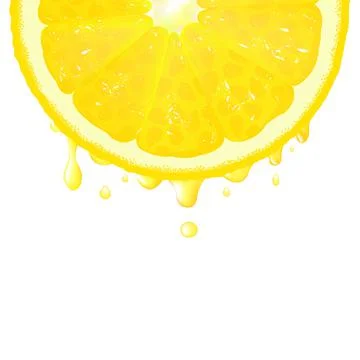 Lemon Segment With Juice Illustrazione stock
