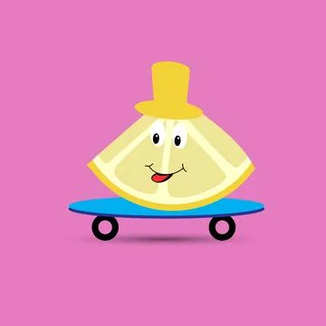 Lemon on skateboard Stock Illustration