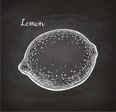 Lemon sketch on chalkboard Stock-Illustration