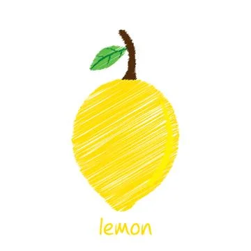 Lemon, sketch design vector Stock Illustration