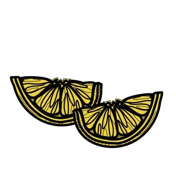 Lemon sketch vector hand drawn illustration. Stock Illustration