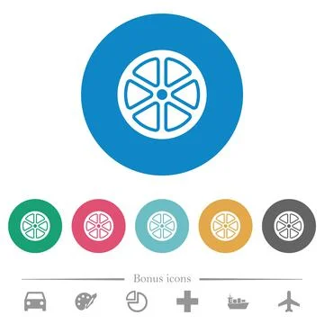 Lemon slice alternate flat round icons Illustrazione stock