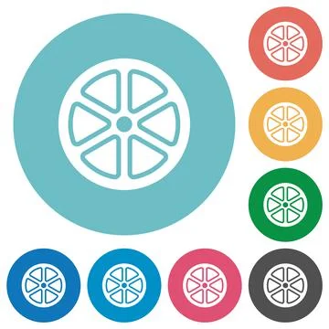 Lemon slice alternate flat round icons Illustrazione stock