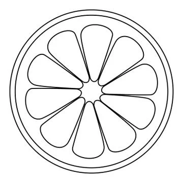 Lemon slice  the black color icon . Stock Illustration
