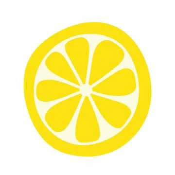 Lemon slice, clipping path, isolated on white background, vector illustration Stock Illustration