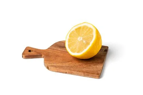 Lemon slice clipping path isolated on white background Stock Photos