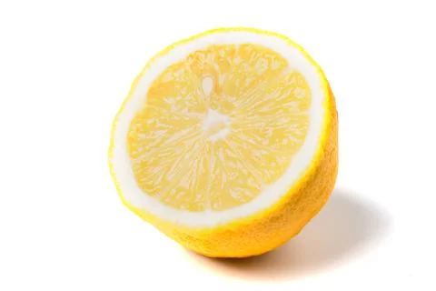 Lemon slice clipping path isolated on white background Stock Photos