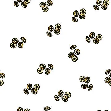Lemon slice food cut vector seamless pattern Illustrazione stock