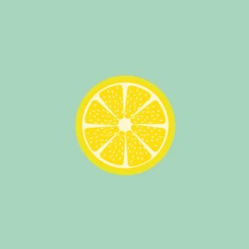 Lemon slice. Fresh citrus, half sliced lemon and chopped lemon. Stock Illustration