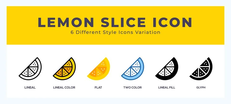 Lemon slice icon in different style vector illustration. Stock Illustration
