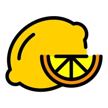 Lemon slice icon vector flat Illustrazione stock