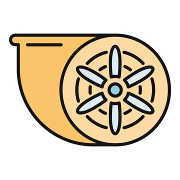 Lemon slice icon vector illustrating citrus fruit Stock Illustration