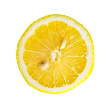 Lemon slice isolated on white background. Exotic fruits Photos