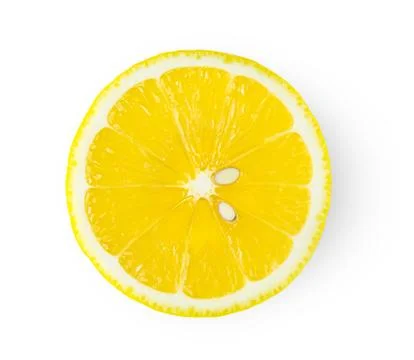 Lemon slice  isolated on white background. top view Stock Photos