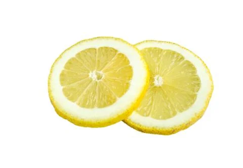 Lemon slice isolated on white background Stock Photos