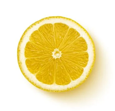 Lemon slice isolated on white background, top view Stock Photos