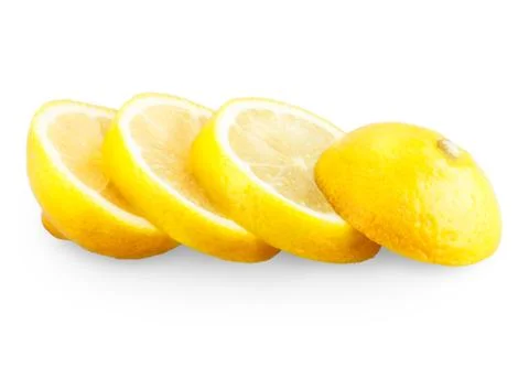 Lemon slice isolated on white Stock Photos