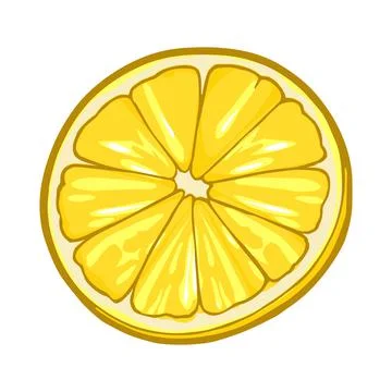 Lemon slice. Isolated on white. Vector color flat illustration. Stock Illustration