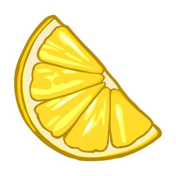 Lemon slice. Isolated on white. Vector color flat illustration. Stock Illustration