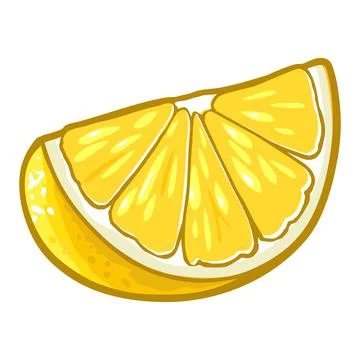 Lemon slice. Isolated on white. Vector color flat illustration. Stock Illustration