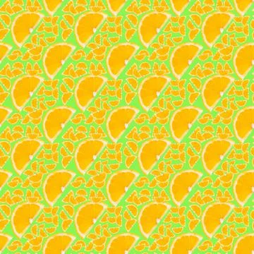 Lemon slice on light green background, pattern, texture, template, Stock Illustration