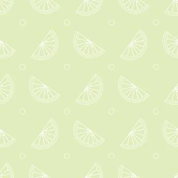 Lemon slice seamless pattern. Citrus fruit background. Illustrazione stock
