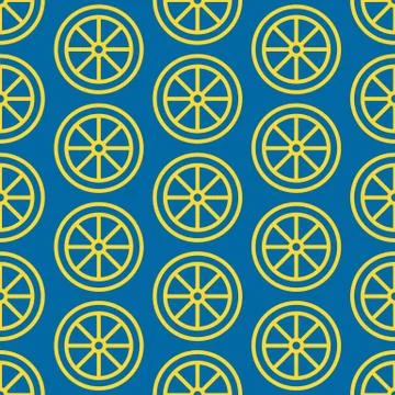 Lemon slice seamless pattern, vector background. Repeated bright texture for Illustrazione stock