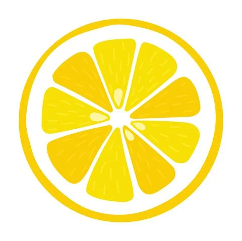Lemon slice with seeds on an isolated white background. Vitamin C. Vector ill Stock Illustration