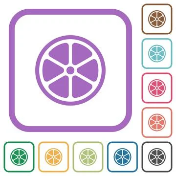 Lemon slice solid simple icons Stock Illustration