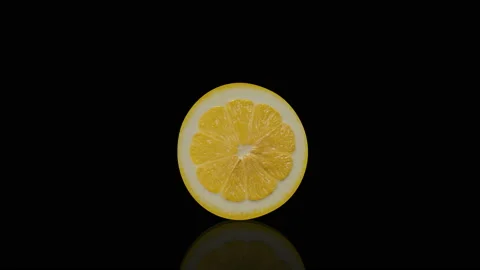 Lemon Slice turns on itself animation | Stock Video | Pond5