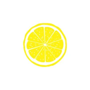 Lemon slice vector icon illustration on white background. Vector. Stock Illustration