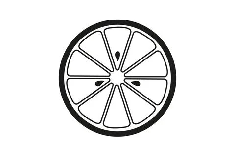 Lemon slice vector icon illustration on white Stock Illustration