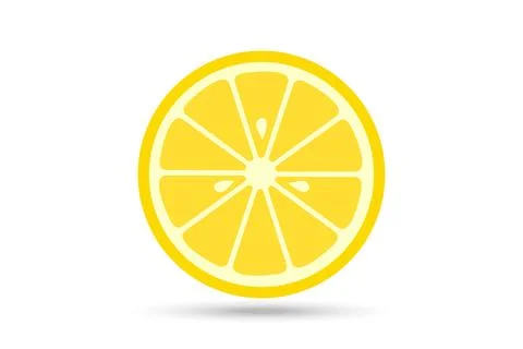 Lemon slice vector icon illustration on white background. Stock Illustration