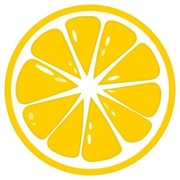 Lemon Slice Vector Illustration Isolated on Light Background Illustrazione stock