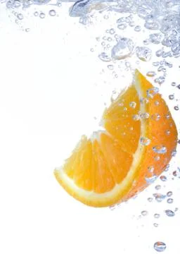 Lemon slice in water Stock Photos