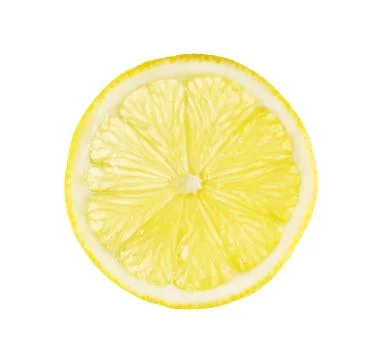 Lemon slice on white background. Stock Photos