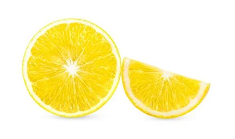 Lemon slice on a white background Stock Photos